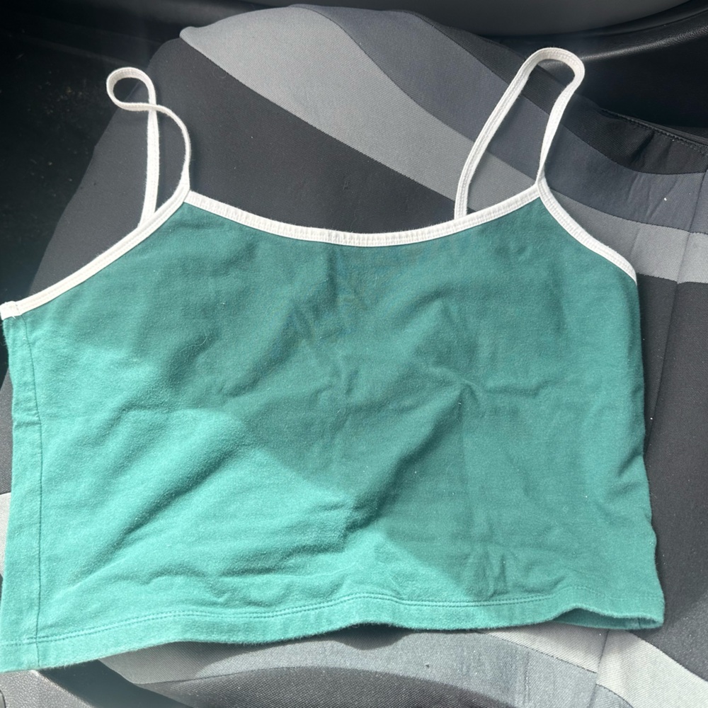 Wild Fable Green Tank Top with White Trim